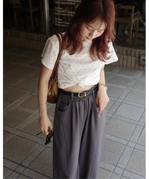 JUMELLE(ジュメロ)の「ピンハートT(Tシャツ/カットソー・レディース・ホワイト/グレー・FREE)」の7枚目の写真
