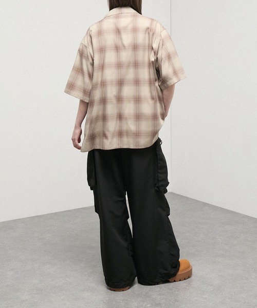 Alfred Alex(アルフレッドアレックス)の「【Alfred Alex】Ombre Check Open Collar Shirt / オンブレチェック オーバーサイズ オープンカラーシャツ(シャツ/ブラウス・メンズ・アッシュブラウン/ブラック/グレイッシュブルー・M/L)」の6枚目の写真