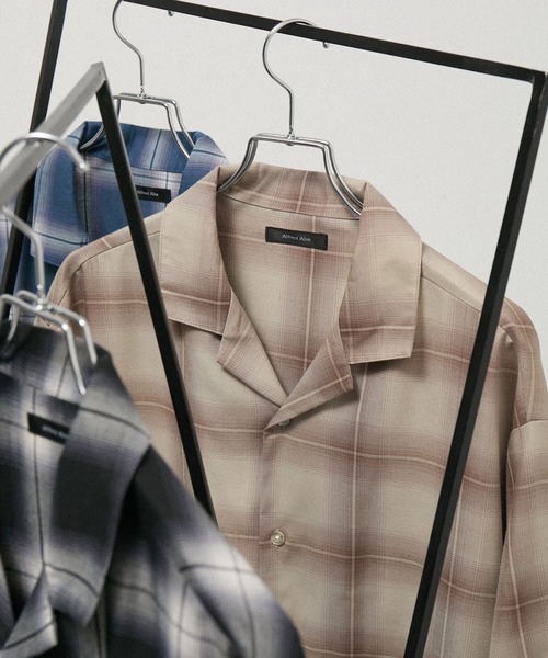 Alfred Alex(アルフレッドアレックス)の「【Alfred Alex】Ombre Check Open Collar Shirt / オンブレチェック オーバーサイズ オープンカラーシャツ(シャツ/ブラウス・メンズ・アッシュブラウン/ブラック/グレイッシュブルー・M/L)」の11枚目の写真