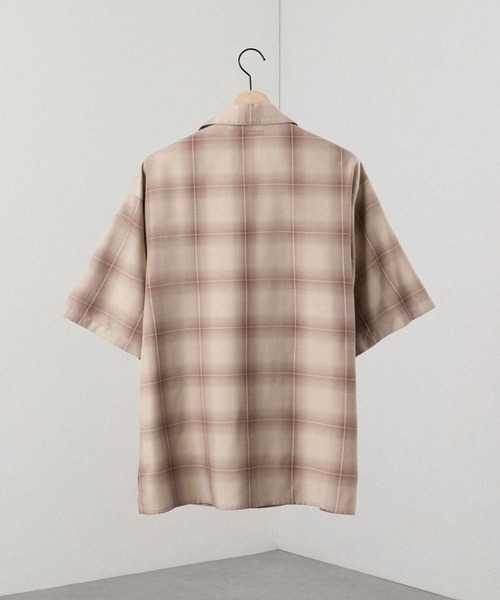 Alfred Alex(アルフレッドアレックス)の「【Alfred Alex】Ombre Check Open Collar Shirt / オンブレチェック オーバーサイズ オープンカラーシャツ(シャツ/ブラウス・メンズ・アッシュブラウン/ブラック/グレイッシュブルー・M/L)」の19枚目の写真