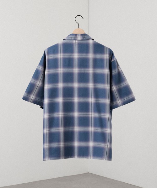 Alfred Alex(アルフレッドアレックス)の「【Alfred Alex】Ombre Check Open Collar Shirt / オンブレチェック オーバーサイズ オープンカラーシャツ(シャツ/ブラウス・メンズ・アッシュブラウン/ブラック/グレイッシュブルー・M/L)」の16枚目の写真