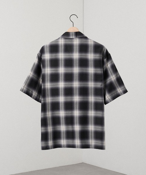 Alfred Alex(アルフレッドアレックス)の「【Alfred Alex】Ombre Check Open Collar Shirt / オンブレチェック オーバーサイズ オープンカラーシャツ(シャツ/ブラウス・メンズ・アッシュブラウン/ブラック/グレイッシュブルー・M/L)」の13枚目の写真