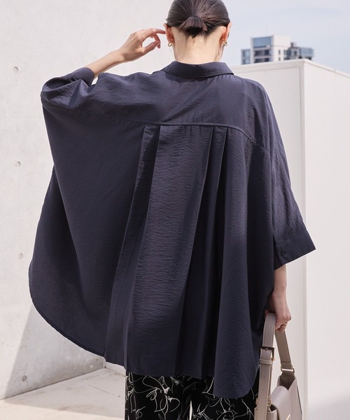 AMERICAN HOLIC(アメリカンホリック)の「【WEB限定】接触冷感Wポケット5分袖シャツチュニック(シャツ/ブラウス・レディース・カーキ/チャコールグレー/アイボリー/ブラウン・FREE)」の12枚目の写真