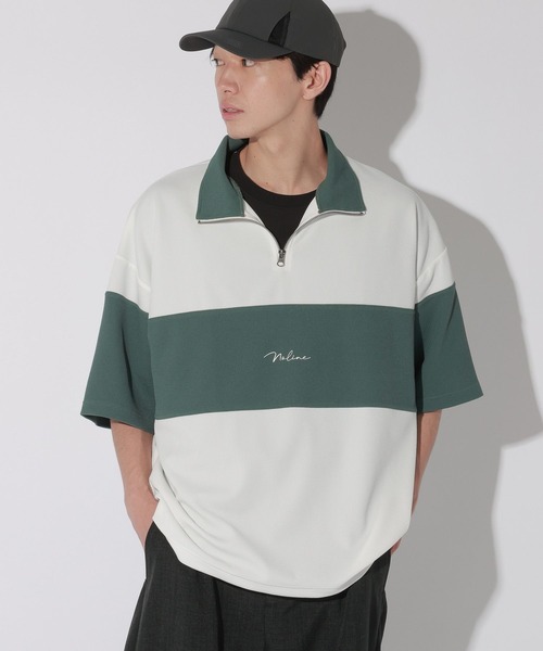 LAKOLE(ラコレ)の「フクレハーフZIPT / 820348(Tシャツ/カットソー・メンズ・ホワイト/ブルー/ブラック/ベージュ・MEDIUM/LARGE)」の4枚目の写真
