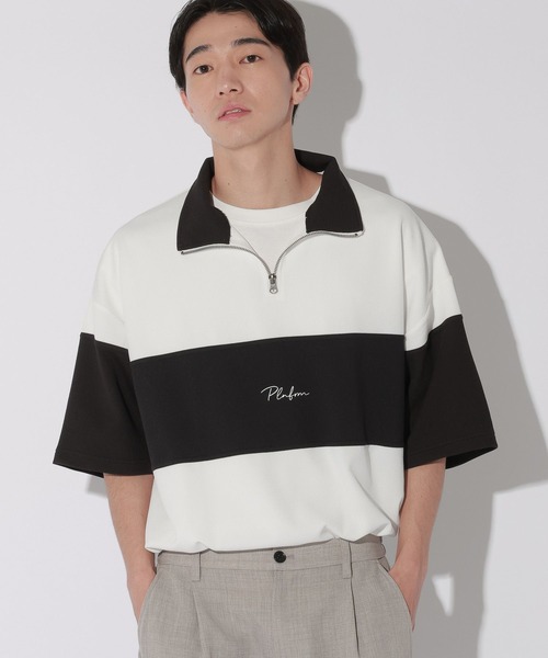 LAKOLE(ラコレ)の「フクレハーフZIPT / 820348(Tシャツ/カットソー・メンズ・ホワイト/ブルー/ブラック/ベージュ・MEDIUM/LARGE)」の12枚目の写真