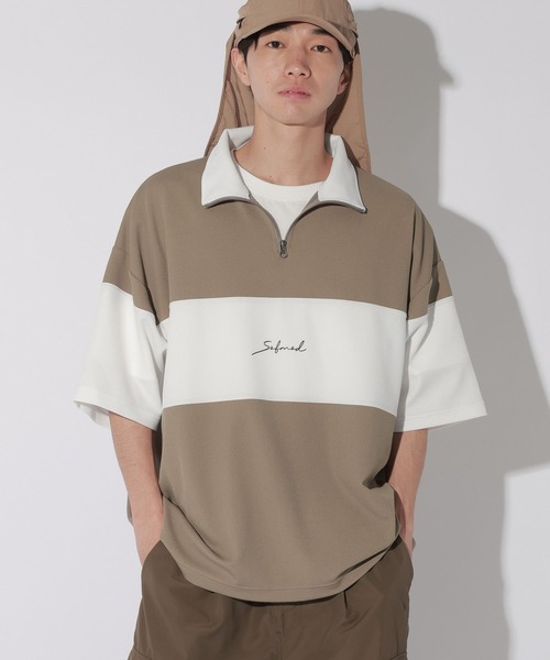 LAKOLE(ラコレ)の「フクレハーフZIPT / 820348(Tシャツ/カットソー・メンズ・ホワイト/ブルー/ブラック/ベージュ・MEDIUM/LARGE)」の10枚目の写真