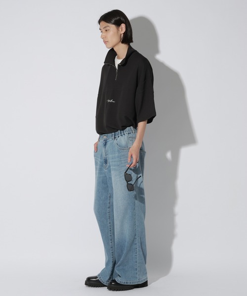 LAKOLE(ラコレ)の「フクレハーフZIPT / 820348(Tシャツ/カットソー・メンズ・ホワイト/ブルー/ブラック/ベージュ・MEDIUM/LARGE)」の5枚目の写真