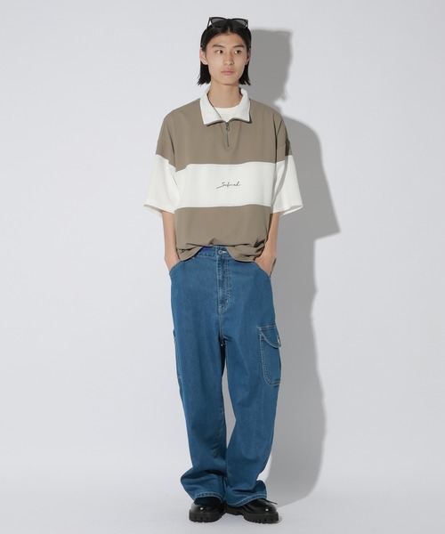 LAKOLE(ラコレ)の「フクレハーフZIPT / 820348(Tシャツ/カットソー・メンズ・ホワイト/ブルー/ブラック/ベージュ・MEDIUM/LARGE)」の8枚目の写真
