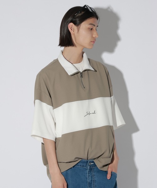 LAKOLE(ラコレ)の「フクレハーフZIPT / 820348(Tシャツ/カットソー・メンズ・ホワイト/ブルー/ブラック/ベージュ・MEDIUM/LARGE)」の9枚目の写真