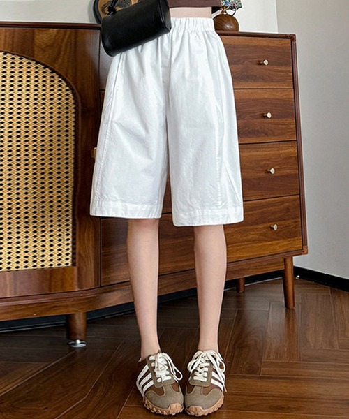 DAY CLOSET(デイ クローゼット)の「【大きいサイズ有】ラフに涼しい。イージー ワイド ハーフパンツ レディース(その他パンツ・レディース・ライトカーキ/モスグリーン/ホワイト・XL/L/M/S)」の10枚目の写真