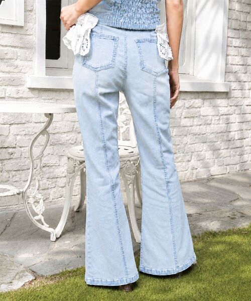 MAJESTIC LEGON(マジェスティックレゴン)の「2wayレースフリルキラキラデニムパンツ(デニムパンツ・レディース・ネイビー/サックスブルー・SMALL/MEDIUM)」の9枚目の写真