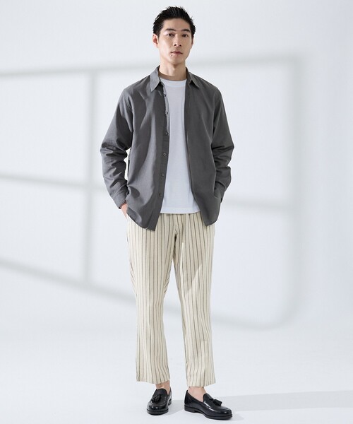 ABAHOUSE GRAY（アバハウスグレイ）の「【リネンブレンド】ストライプ イージーパンツ（その他パンツ・メンズ・オフホワイト/カーキ/ブラウン・46/48/50）」の9枚目の写真