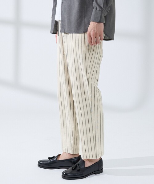 ABAHOUSE GRAY（アバハウスグレイ）の「【リネンブレンド】ストライプ イージーパンツ（その他パンツ・メンズ・オフホワイト/カーキ/ブラウン・46/48/50）」の10枚目の写真