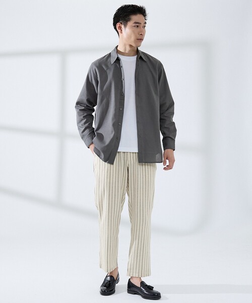 ABAHOUSE GRAY（アバハウスグレイ）の「【リネンブレンド】ストライプ イージーパンツ（その他パンツ・メンズ・オフホワイト/カーキ/ブラウン・46/48/50）」の14枚目の写真