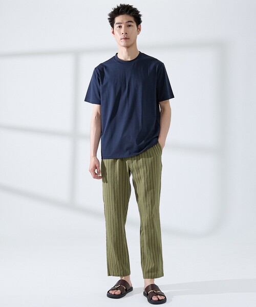 ABAHOUSE GRAY（アバハウスグレイ）の「【リネンブレンド】ストライプ イージーパンツ（その他パンツ・メンズ・オフホワイト/カーキ/ブラウン・46/48/50）」の4枚目の写真