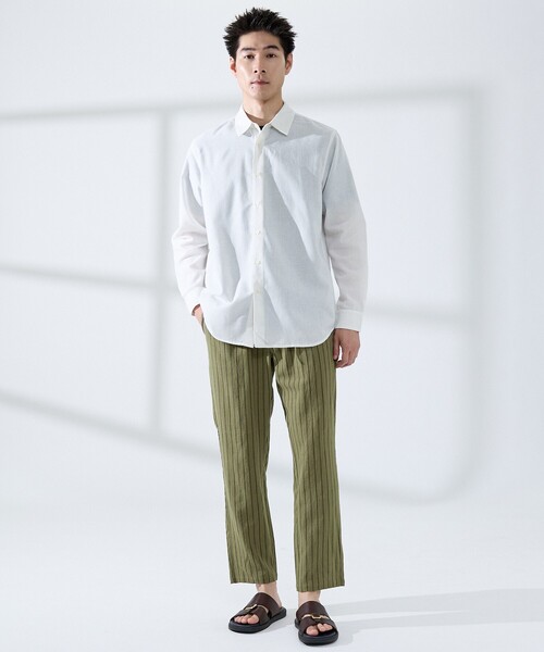 ABAHOUSE GRAY(アバハウスグレイ)の「【リネンブレンド】ストライプ イージーパンツ(その他パンツ・メンズ・オフホワイト/カーキ/ブラウン・46/48/50)」の12枚目の写真