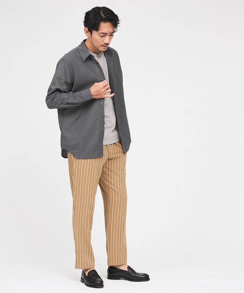ABAHOUSE GRAY(アバハウスグレイ)の「【リネンブレンド】ストライプ イージーパンツ(その他パンツ・メンズ・オフホワイト/カーキ/ブラウン・46/48/50)」の8枚目の写真