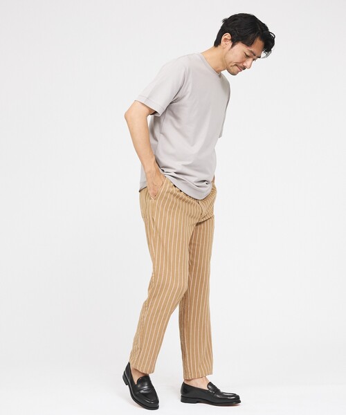 ABAHOUSE GRAY(アバハウスグレイ)の「【リネンブレンド】ストライプ イージーパンツ(その他パンツ・メンズ・オフホワイト/カーキ/ブラウン・46/48/50)」の6枚目の写真