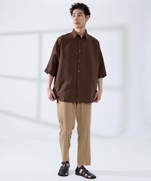 ABAHOUSE GRAY(アバハウスグレイ)の「【リネンブレンド】ストライプ イージーパンツ(その他パンツ・メンズ・オフホワイト/カーキ/ブラウン・46/48/50)」の5枚目の写真