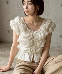 deux amour（ドゥーザムール）の「半袖シャーリングブラウス（Tシャツ/カットソー）」