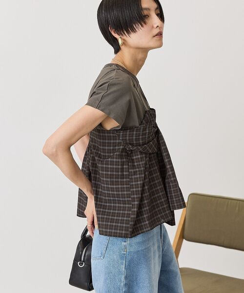 AMERICAN HOLIC(アメリカンホリック)の「【2点セット】ノースリーブTシャツ+ビスチェ(Tシャツ/カットソー・レディース・チャコールグレー/オフホワイト・M/L)」の16枚目の写真