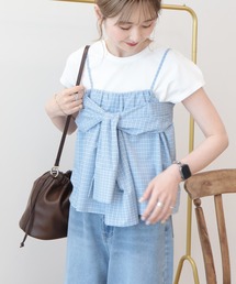 【2点セット】ノースリーブTシャツ＋ビスチェ