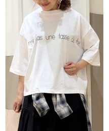 Samansa Mos2 | ◇強撚天竺ワイドロゴプリントTシャツ(Tシャツ/カットソー)