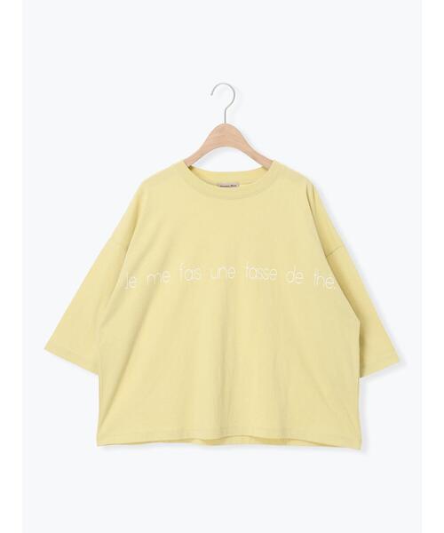 Samansa Mos2(サマンサ モスモス)の「◇強撚天竺ワイドロゴプリントTシャツ(Tシャツ/カットソー・レディース・イエロー/オフホワイト/ブラック・F)」の11枚目の写真