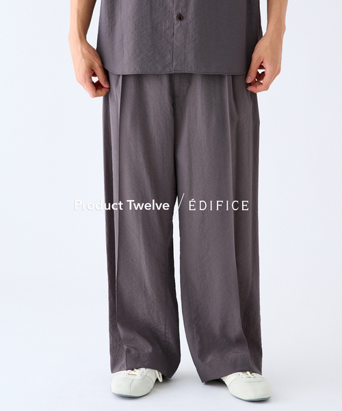 Product Twelve（プロダクトトゥエルブ）の「EDIFICE by Product Twelve リファインド1タックワイドパンツ（スラックス・メンズ・ブラック/ブラウン・LARGE/MEDIUM）」の12枚目の写真