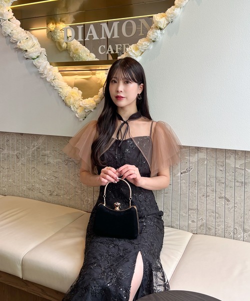 Leja(レジャ)の「【LEJA】チュールボレロスパンコールマーメイドワンピースオケージョンドレス2点セット(ドレス・レディース・ブラック・MEDIUM/SMALL)」の9枚目の写真