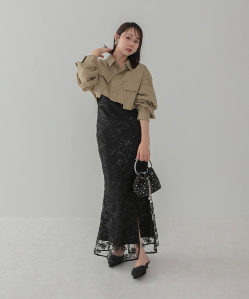 Leja(レジャ)の「【LEJA】チュールボレロスパンコールマーメイドワンピースオケージョンドレス2点セット(ドレス・レディース・ブラック・MEDIUM/SMALL)」の12枚目の写真