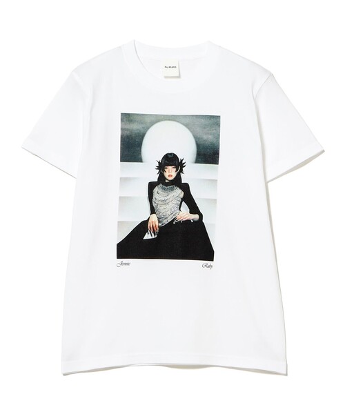 Ray BEAMS（レイビームス）の「JENNIE / Ruby T-shirt（Tシャツ/カットソー・レディース・ホワイト/ブラック・ONE SIZE）」の3枚目の写真
