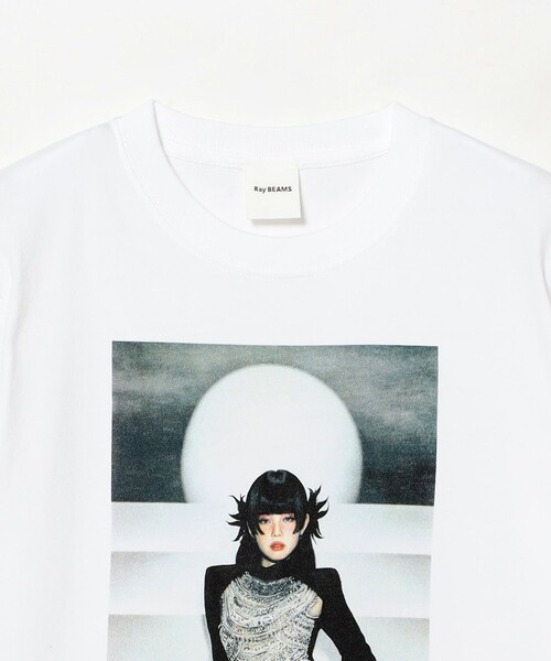 Ray BEAMS（レイビームス）の「JENNIE / Ruby T-shirt（Tシャツ/カットソー・レディース・ホワイト/ブラック・ONE SIZE）」の4枚目の写真
