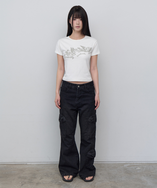 5OML(オーオーエムエル)の「ホーススリムクロップショートスリーブホワイト(Tシャツ/カットソー・レディース・ホワイト・FREE)」の3枚目の写真