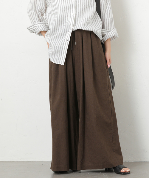 JOURNAL STANDARD relume（ジャーナルスタンダード　レリューム）の「《追加3》リネンコットンワイドギャザーパンツ（その他パンツ・レディース・アイボリー・36/38）」の8枚目の写真