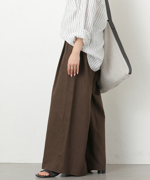 JOURNAL STANDARD relume（ジャーナルスタンダード　レリューム）の「《追加3》リネンコットンワイドギャザーパンツ（その他パンツ・レディース・アイボリー・36/38）」の9枚目の写真