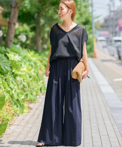 JOURNAL STANDARD relume（ジャーナルスタンダード　レリューム）の「《追加3》リネンコットンワイドギャザーパンツ（その他パンツ・レディース・アイボリー・36/38）」の11枚目の写真