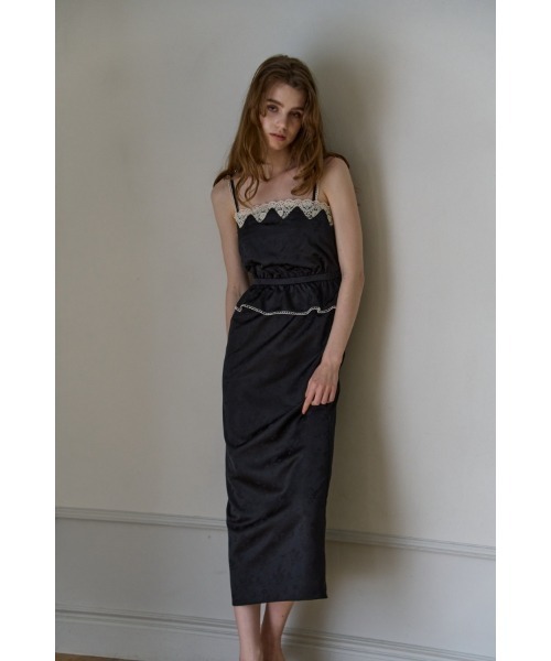 ERADIE(エラディエ)の「Satin Jacquard Camisole One-piece サテンジャガードキャミソールワンピース(ワンピース・レディース・グリーン系/ブラック/アイボリー・FREE)」の20枚目の写真