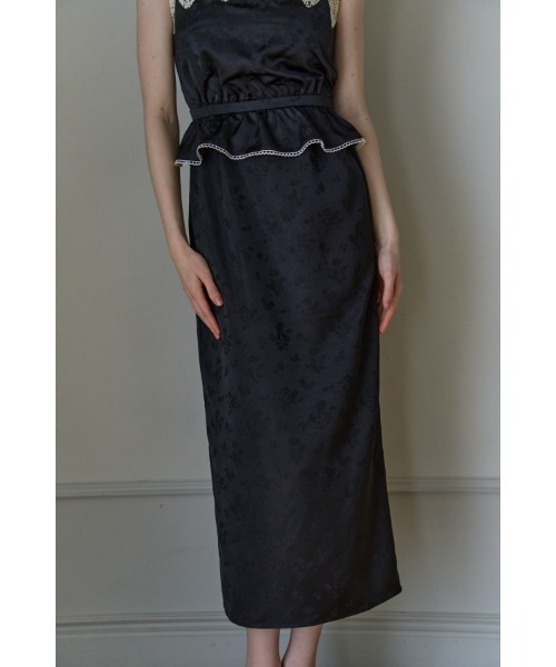 ERADIE(エラディエ)の「Satin Jacquard Camisole One-piece サテンジャガードキャミソールワンピース(ワンピース・レディース・グリーン系/ブラック/アイボリー・FREE)」の10枚目の写真