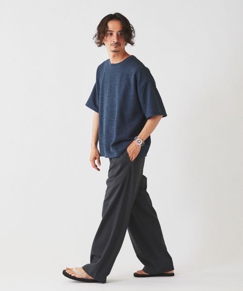 JOURNAL STANDARD relume(ジャーナルスタンダード レリューム)の「ブークレ ジャガード ニットソー(Tシャツ/カットソー・メンズ・ダークグリーン/ライトグレー/コバルトブルー・MEDIUM/LARGE)」の9枚目の写真