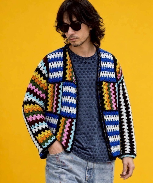 KAMINARI_TOKIO（カミナリトキオ）の「カラーブロックカーディガン（カーディガン/ボレロ・レディース・ネイビー/ピンク・FREE）」の12枚目の写真