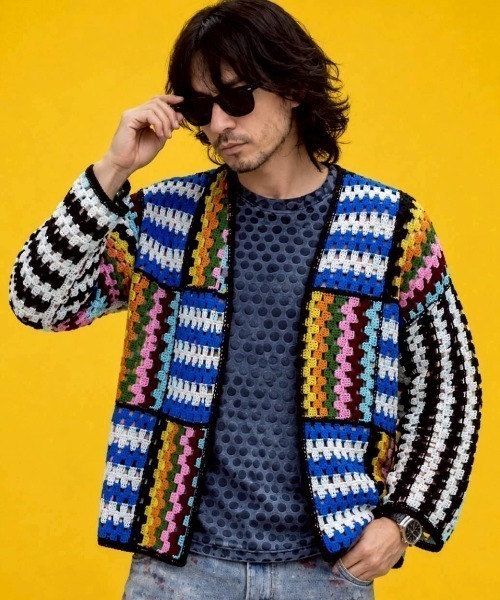 KAMINARI_TOKIO（カミナリトキオ）の「カラーブロックカーディガン（カーディガン/ボレロ・レディース・ネイビー/ピンク・FREE）」の11枚目の写真