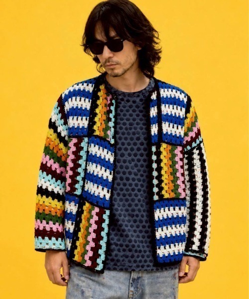 KAMINARI_TOKIO（カミナリトキオ）の「カラーブロックカーディガン（カーディガン/ボレロ・レディース・ネイビー/ピンク・FREE）」の8枚目の写真