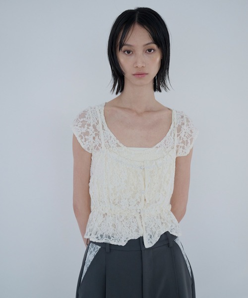 Nora Lily elle(ノラリリーエル)の「between layers(Tシャツ/カットソー・レディース・ホワイト/ブラック・FREE)」の3枚目の写真