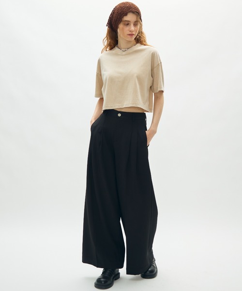full/fill.（フルフィル）の「two tuck wide pants / 2タックワイドパンツ（スラックス・レディース・ブラック/ベージュ・FREE）」の3枚目の写真