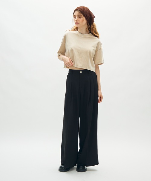 full/fill.（フルフィル）の「two tuck wide pants / 2タックワイドパンツ（スラックス・レディース・ブラック/ベージュ・FREE）」の4枚目の写真