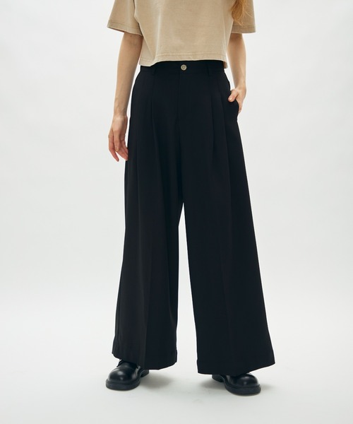 full/fill.（フルフィル）の「two tuck wide pants / 2タックワイドパンツ（スラックス・レディース・ブラック/ベージュ・FREE）」の8枚目の写真