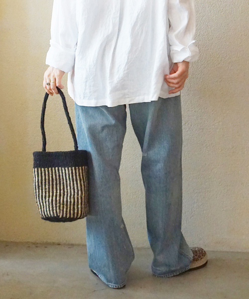 JOURNAL STANDARD LUXE（ジャーナルスタンダード　ラックス）の「【SOIL】STRIPE SISAL ONE HANDLE BAG（かごバッグ・レディース・ブラウン/ブラック・FREE）」の3枚目の写真