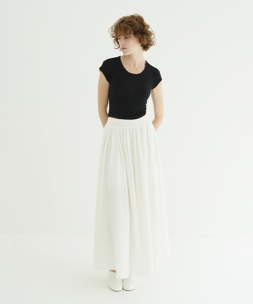 CLANE(クラネ)の「SOFT SHEER COMPACT TOPS(Tシャツ/カットソー・レディース・ブラウン/ホワイト/ブラック・1/2)」の11枚目の写真