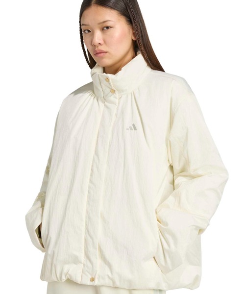 adidas（アディダス）の「【adidas×アルペン限定コレクション】アディダス adidas ラックスフロー しわ加工 ウーブン ルーズフィット パッドジャケット （ダウンジャケット/コート・レディース・オフホワイト/ブラック/グリーン・S/XL/L/M）」の2枚目の写真